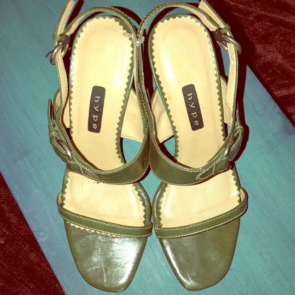 Hype green heeled sandals